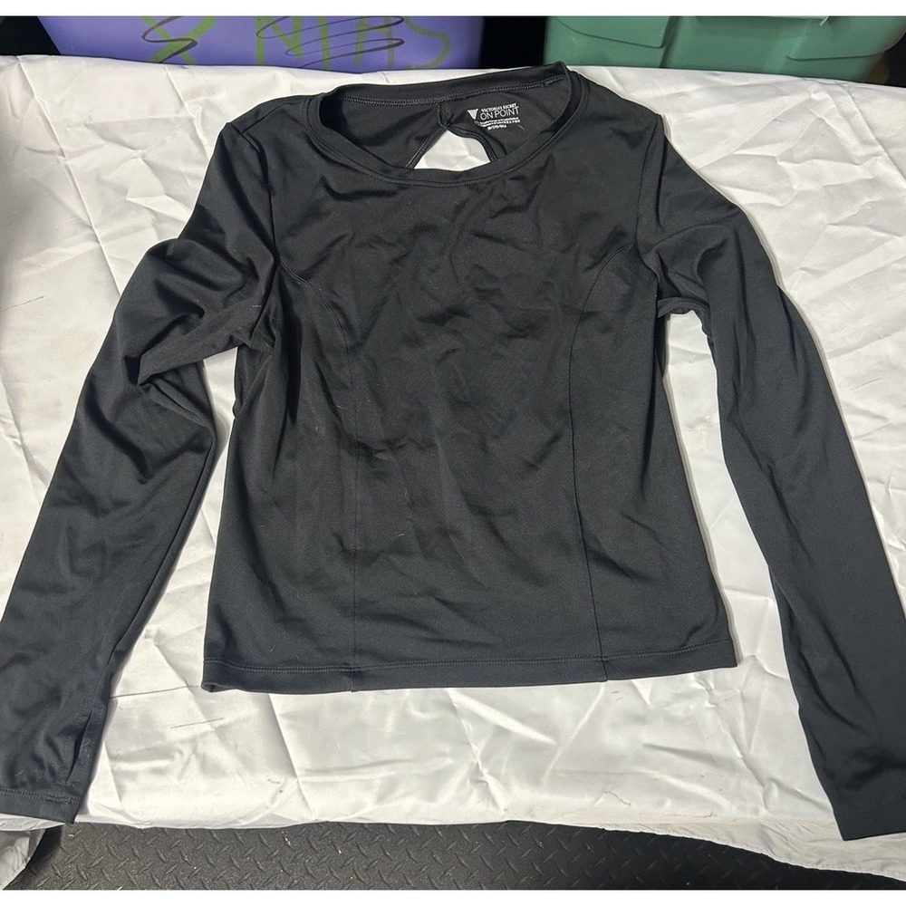 Victoria's Secret On Point Black Long Sleeve Athletic Top Women's M